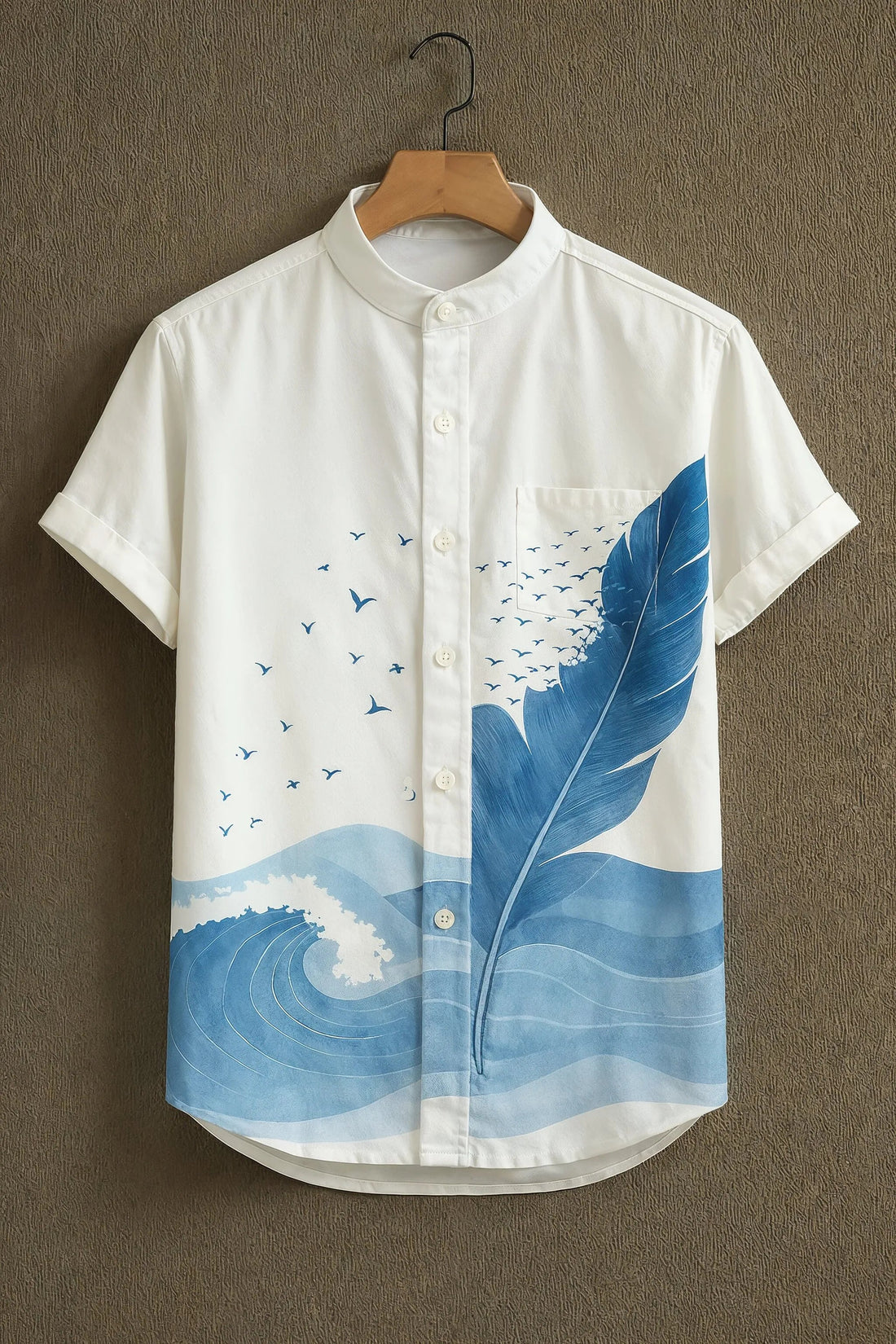Premium Nature-Inspired Mandarin Designer Casual Cotton Shirt | Pack of 2