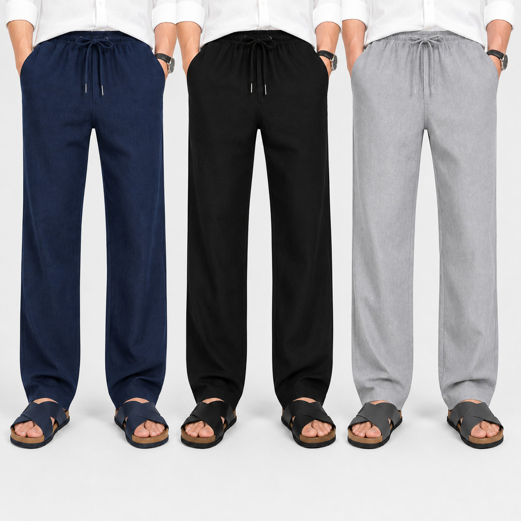 Men's Loose Fit Pants - Soft, breathable cotton-blend | Pack of 3