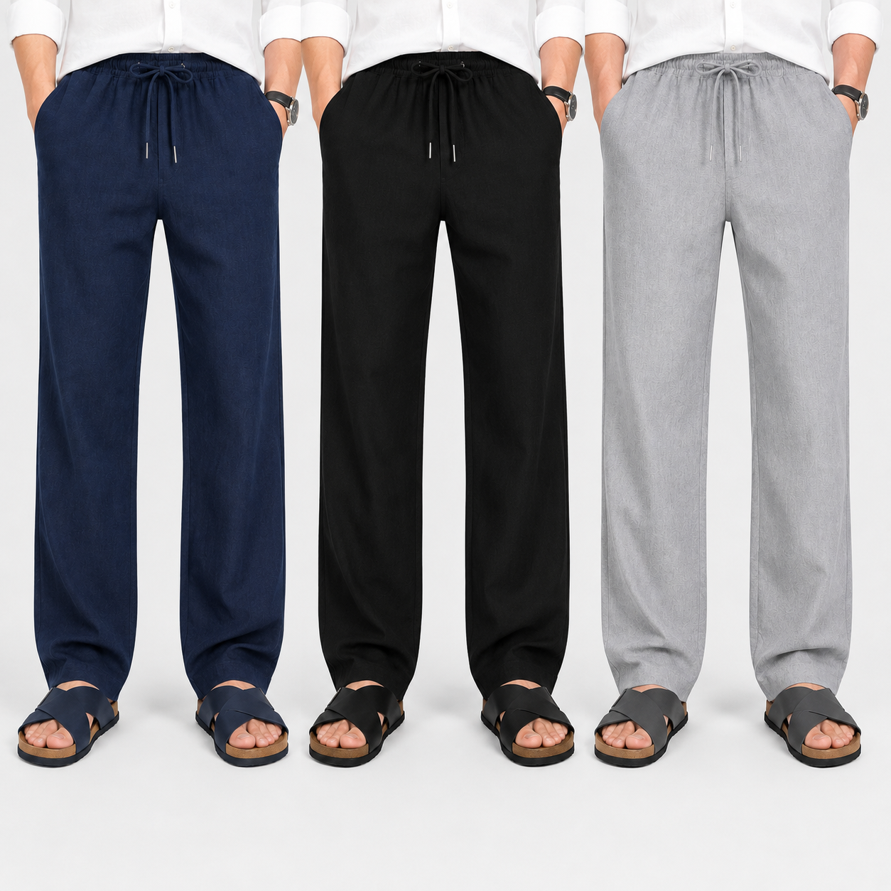 Men's Loose Fit Pants - Soft, breathable cotton-blend | Pack of 3