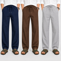 Men's Loose Fit Pants – Navy Blue, Brown & Light Gray | Pack of 3