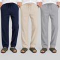 Men's Loose Fit Pants – Navy Blue, Beige & Gray | Pack of 3