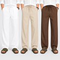 Men's Loose Fit Pants – White, Beige & Brown | Pack of 3