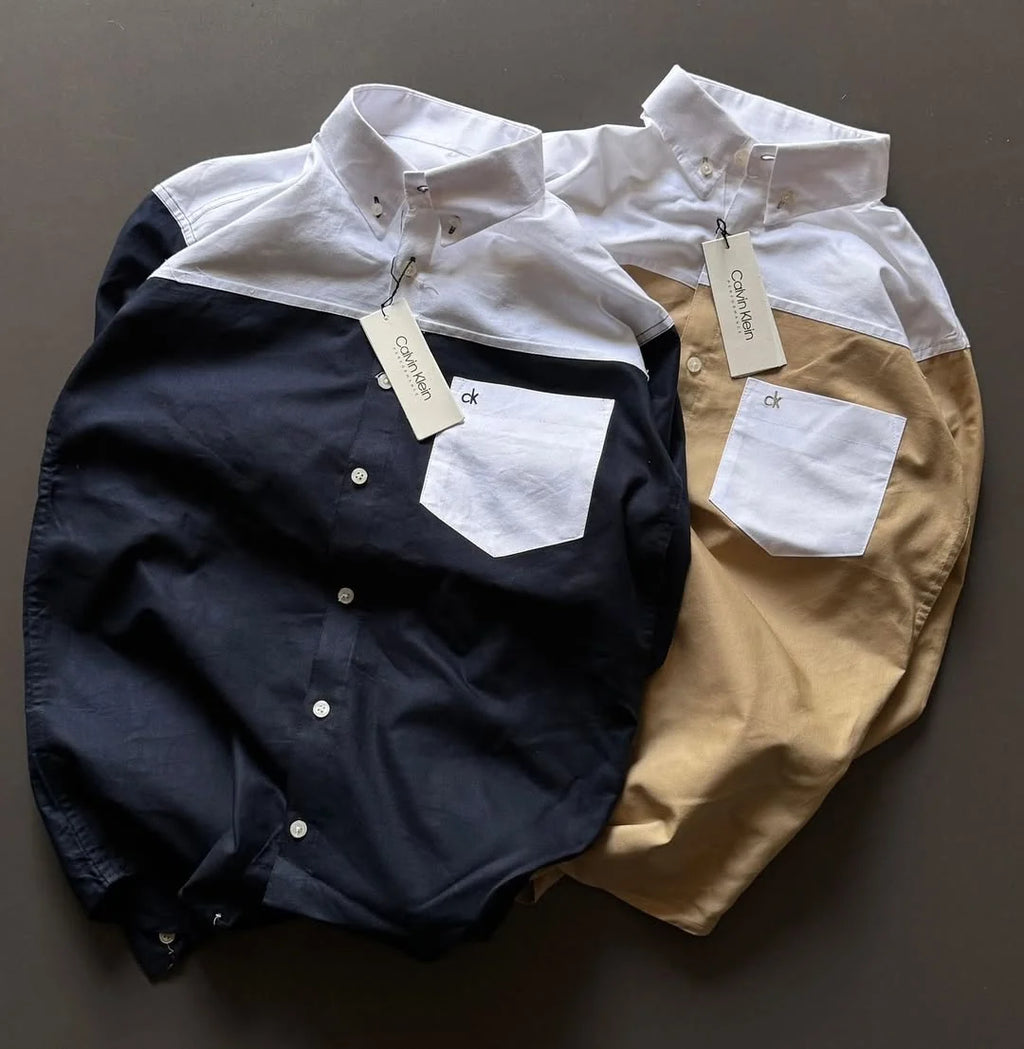 Men's Color Block Designer Casual Cotton Shirt | Pack of 2
