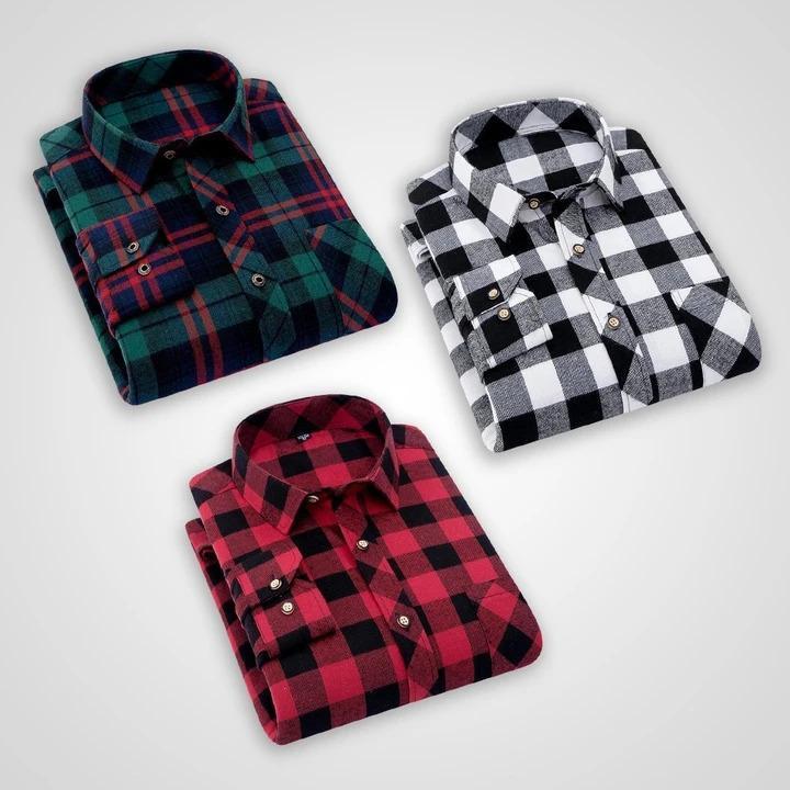 Pack Of 3 Checkred Premium Cotton Casual Shirts
