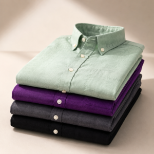 OnZone Everyday Cotton Shirts Black, Charcoal, Purple & Mint | Pack of 4