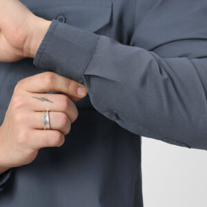 Men's Dark Grey Cotton Full Sleeve Regular Fit Casual Solid Shirt