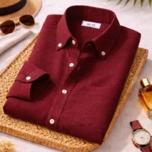 OnZone Everyday Cotton Shirts Coffee Brown, White, Peach & Maroon | Pack of 4
