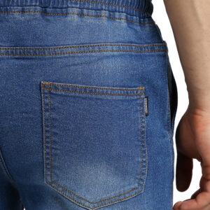 Men's Blue Regular Fit Washed Jogger Jeans Stretchable
