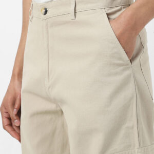 Men's Cream Loose Baggy Fit Solid Cargo Chino Pant with 6 Pockets Non-Stretchable