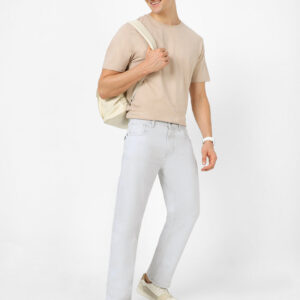 Men's Whitish Grey Regular Fit Washed Jeans Stretchable