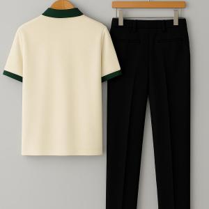 OnZone Black Elite Emblem Polo T-Shirt & Black Pant Combo