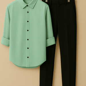 OnZone Pista Shirt & Black Pant Combo | Formal Fit