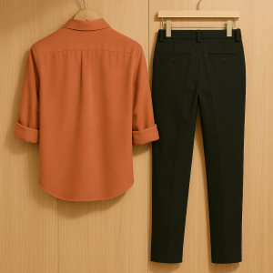 OnZone Pink Two Deer Embroidery Shirt & Black Pant Combo