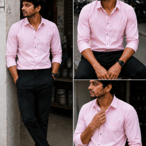 OnZone Rose Shirt & Black Pant Combo | Set of 2