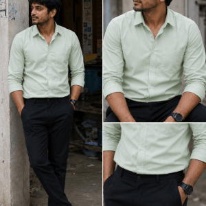 OnZone Pista Green Shirt & Black Pant Combo | Set of 2